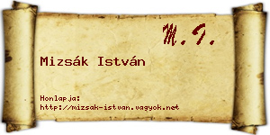 Mizsák István névjegykártya